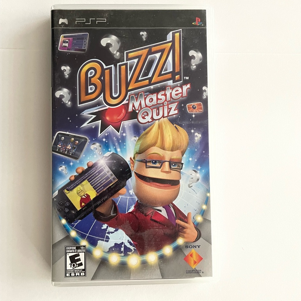 Sony Buzz! Master Quiz PSP Game - Black and Blue Cover Art